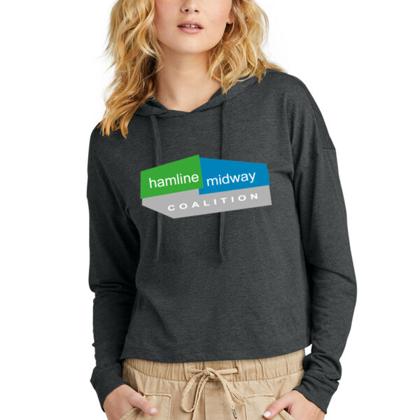 District® Women’s Perfect Tri® Modest Cropped Sleeve Hoodie - Printed Logo Thumbnail