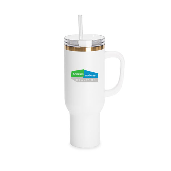 40 Oz. Tumbler with Handle - UV Transfer Logo Thumbnail